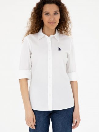 شومیز زنانه سفید یو اس پولو