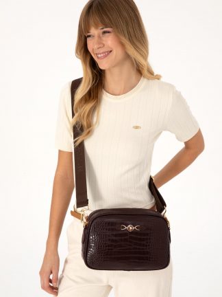 کیف کراس بادی زنانه قهوه ای یو اس پولو