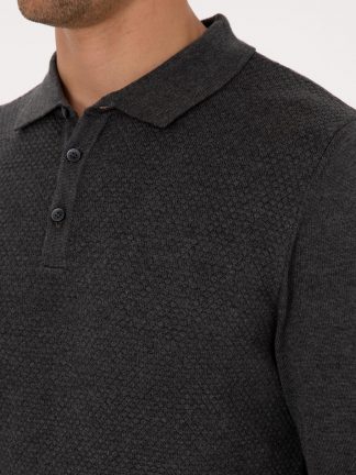 پلیور مردانه خاکستری تیره پیرکاردین