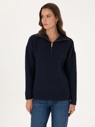 پلیور زنانه سرمه ای پیرکاردین