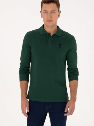 سویشرت مردانه سبز تیره یو اس پولو