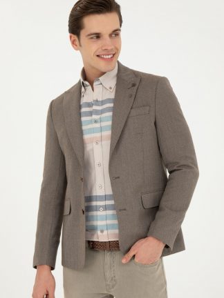 کت مردانه قهوه ای یو اس پولو