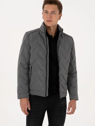 کاپشن مردانه خاکستری یو اس پولو