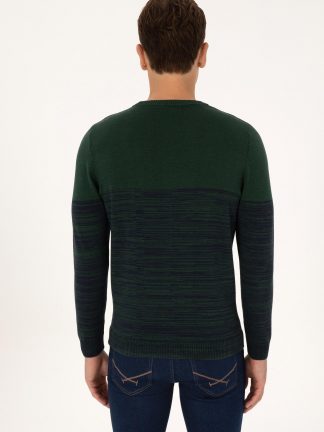 پلیور مردانه سبز تیره یو اس پولو