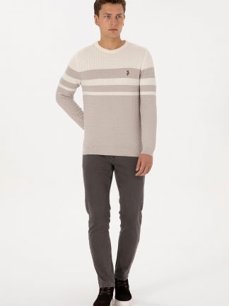 پلیور مردانه طوسی یو اس پولو