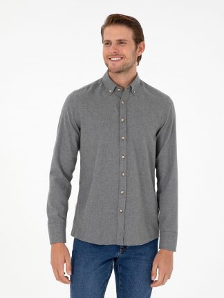 پیراهن آستین بلند مردانه خاکستری پیرکاردین