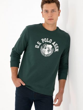 سویشرت مردانه سبز تیره یو اس پولو