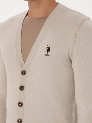 ژاکت مردانه طوسی ملانژ یو اس پولو