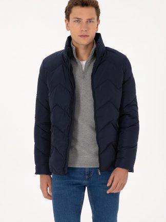 کاپشن مردانه سرمه ای یو اس پولو