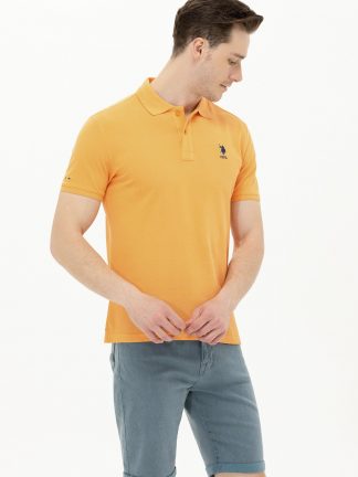 پولوشرت مردانه نارنجی یو اس پولو
