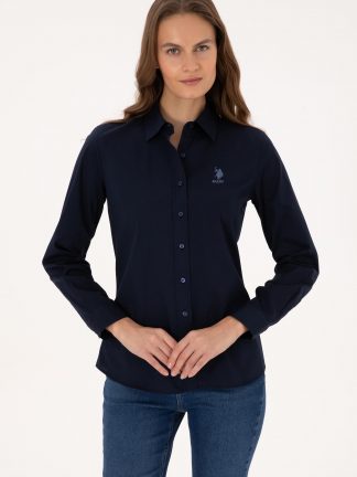 شومیز زنانه سرمه ای یو اس پولو