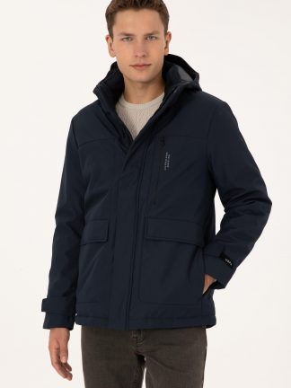 کاپشن مردانه سرمه ای یو اس پولو