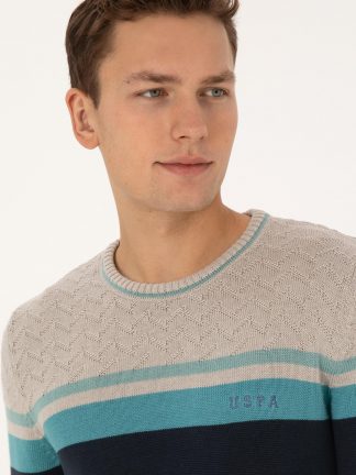 پلیور مردانه آبی لاجوردی روشن یو اس پولو