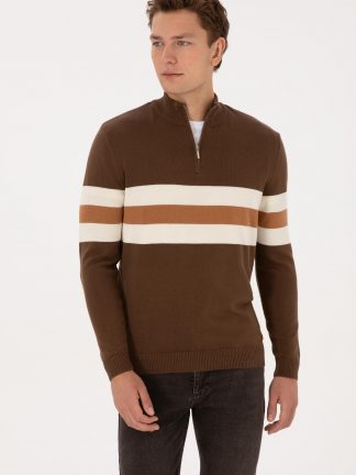 پلیور مردانه قهوه ای یو اس پولو