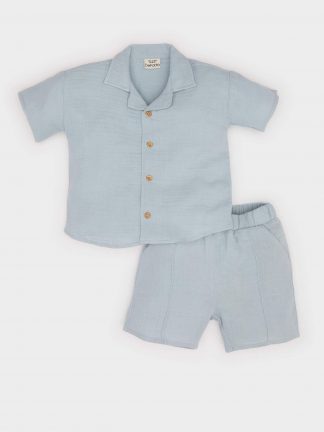 ست لباس نوزاد پسر آبی دفکتو تصویر ۱