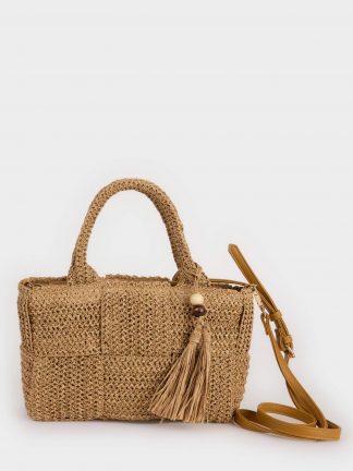 کیف دستی زنانه بژ دفکتو تصویر ۱