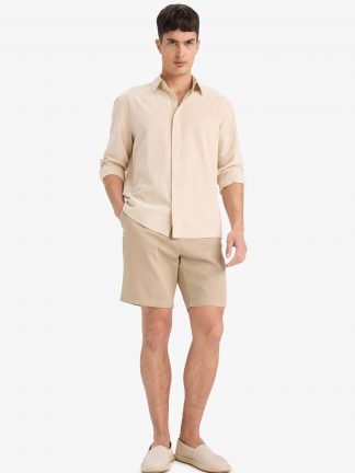 شلوارک مردانه بژ دفکتو تصویر ۱