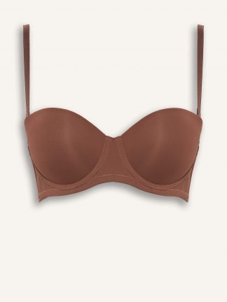 سوتین زنانه قهوه ای روشن دفکتو تصویر ۱