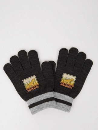 دستکش پسرانه خاکستری تیره دفکتو تصویر ۱