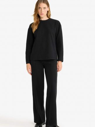 شلوار پارچه ای زنانه مشکی دفکتو تصویر ۱